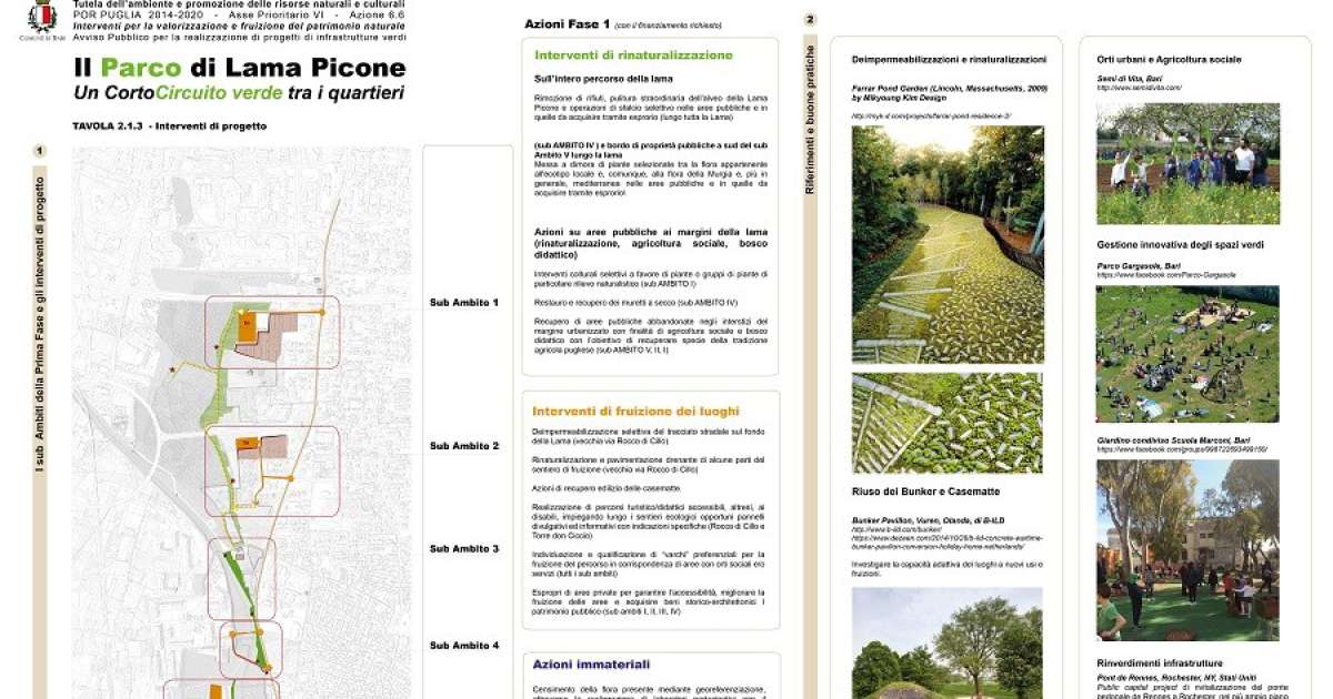 Bari, finanziato il progetto per il parco di Lama Picone